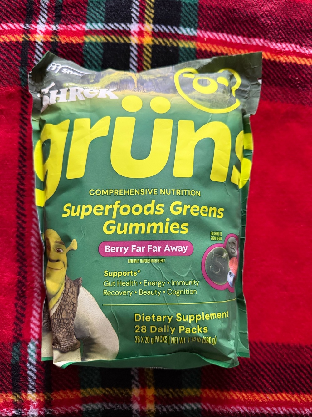 Gruns Gummies- SHREK Berry 28 Pack Exp 1/2028